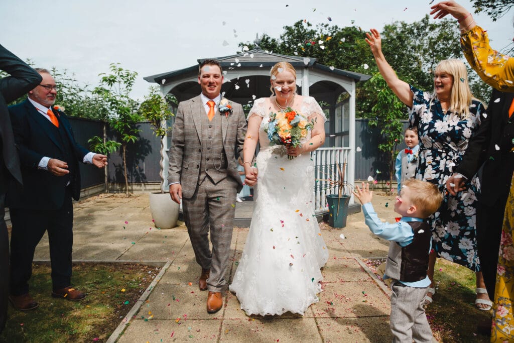 Kirsty & Nathan on their wedding day