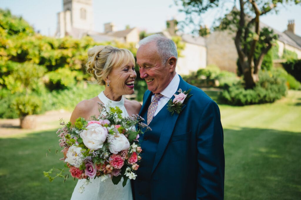 Caroline & Mike on their wedding day