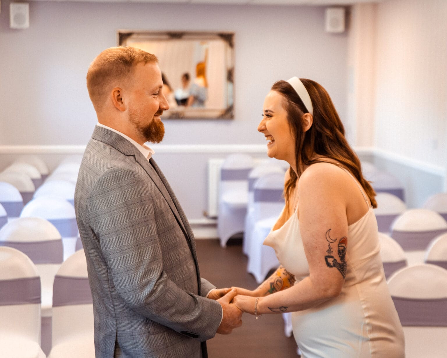 Sky & Sam on their wedding day