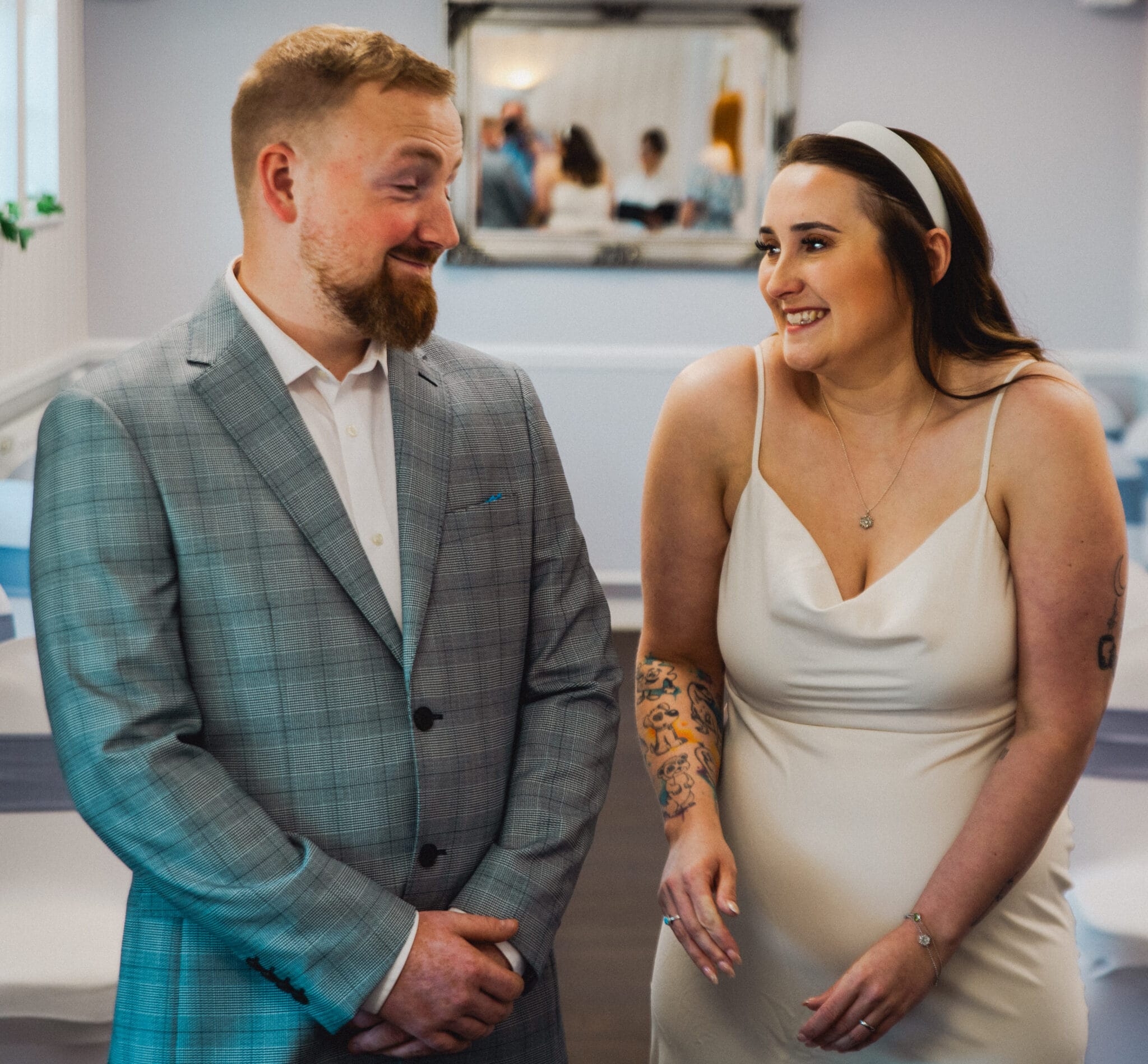 Sky & Sam on their wedding day