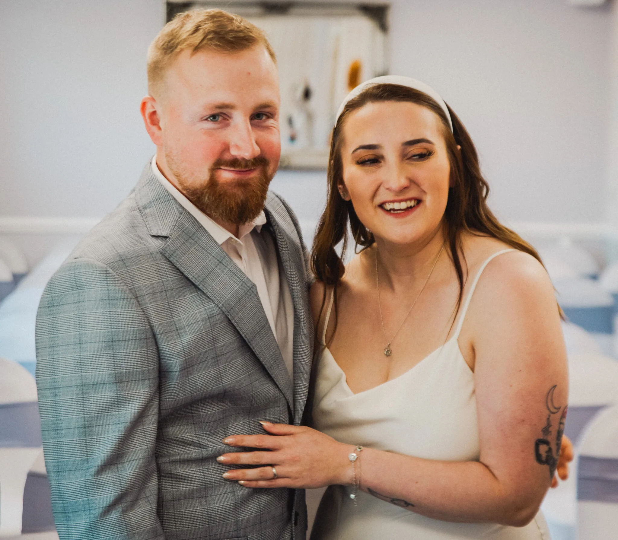 Sky & Sam on their wedding day