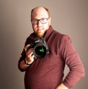 James Richardson holding his camera