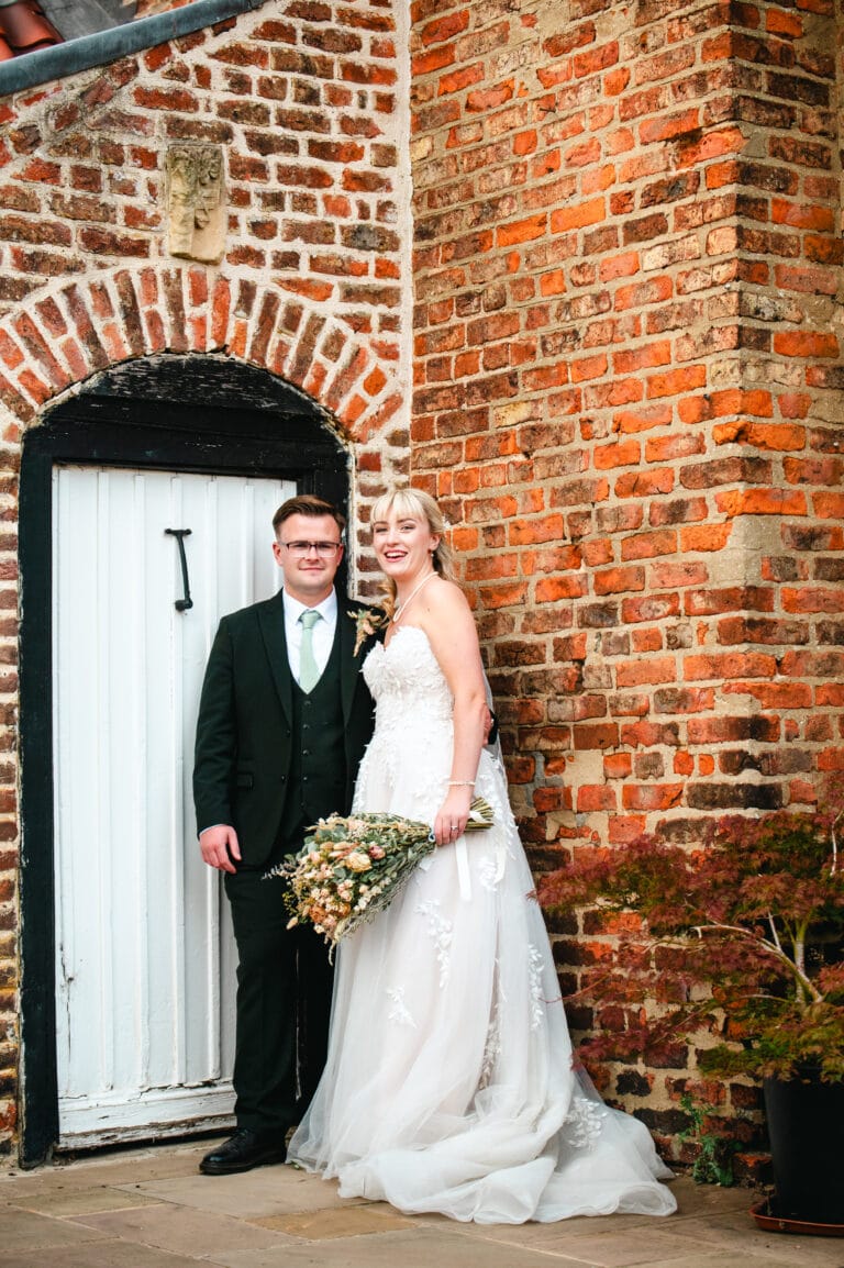 Sophie and Wesley on their wedding day