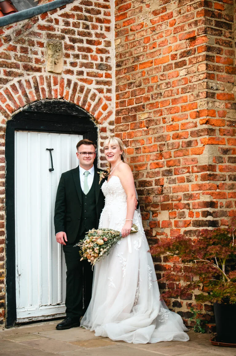 Sophie and Wesley on their wedding day