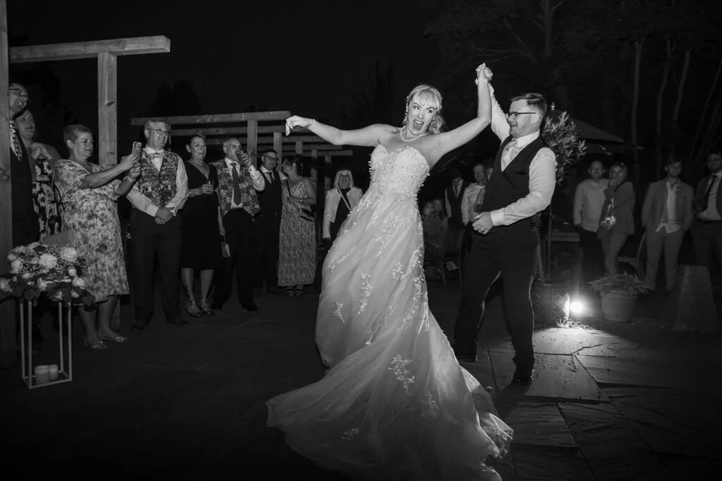 Black and white photo of the first dance