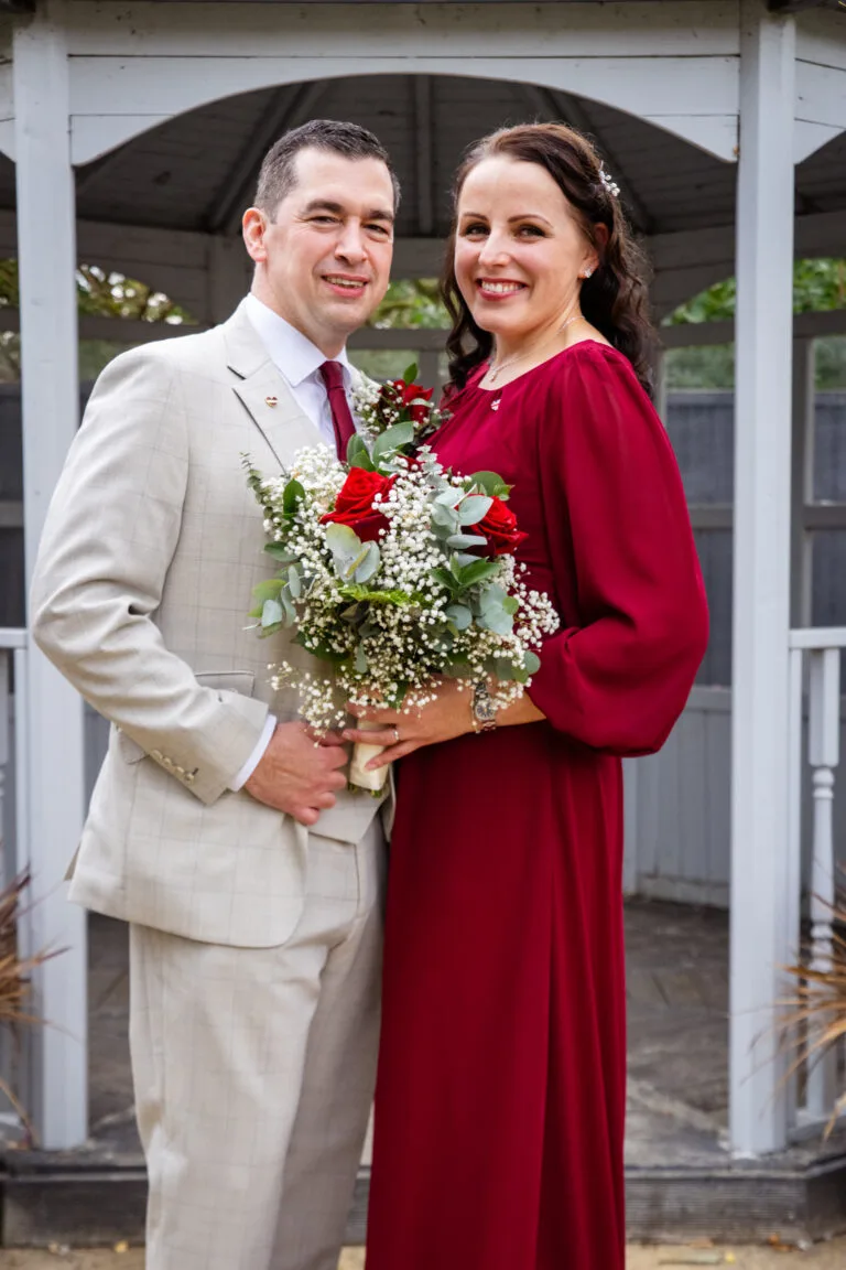 Inese and Andy on their wedding day