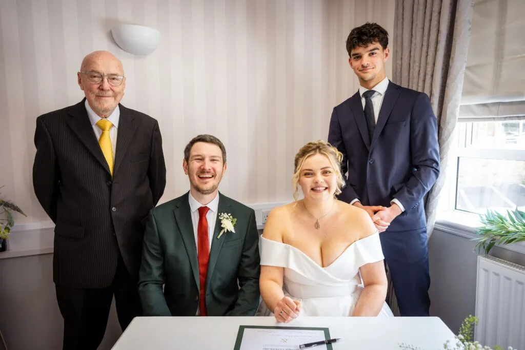 Phoebe & Ryan on their wedding day